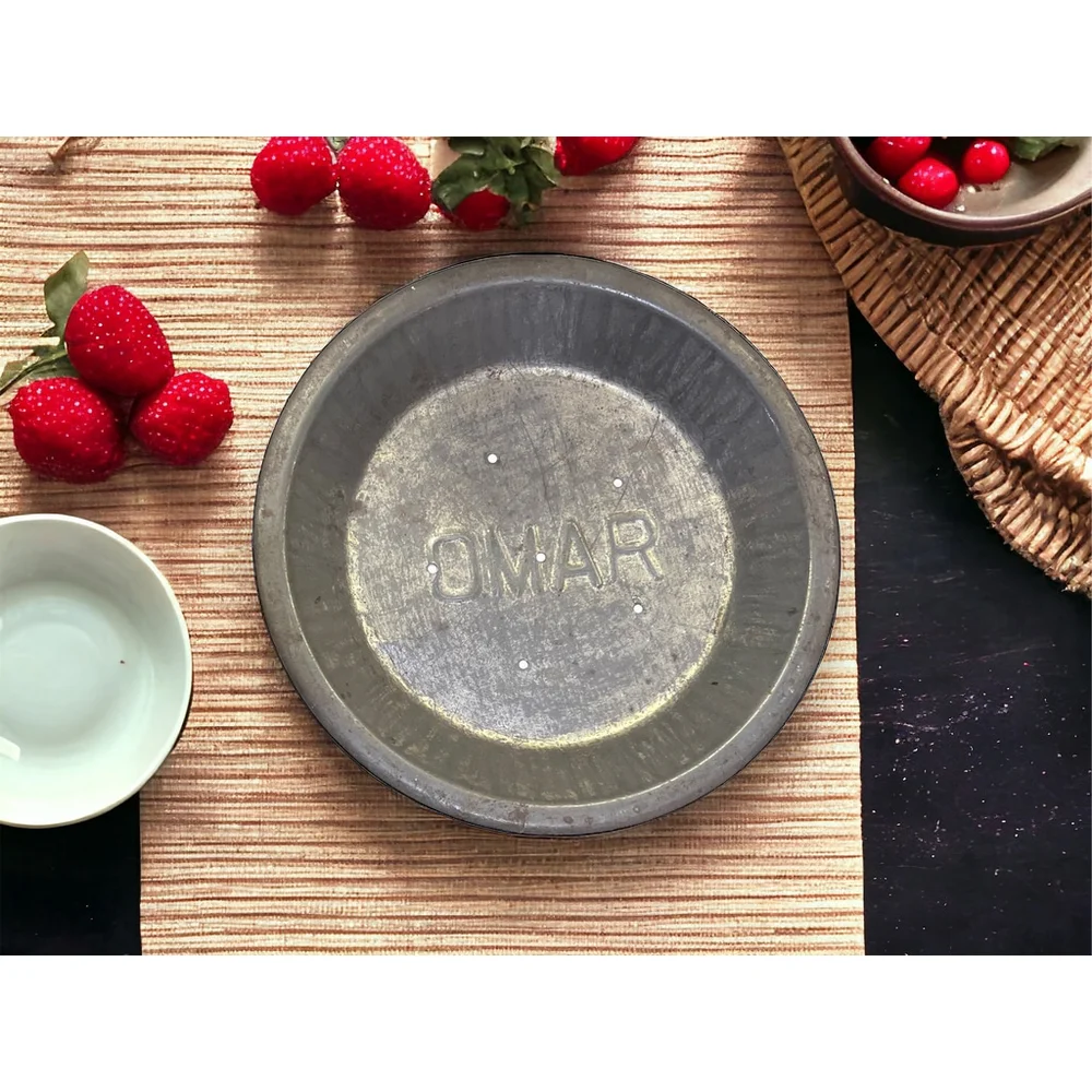 1950’s Omar Tin Pie Pan Collectible Vintage 50s Pie Pan 50’s Pie Pan Tin Omar